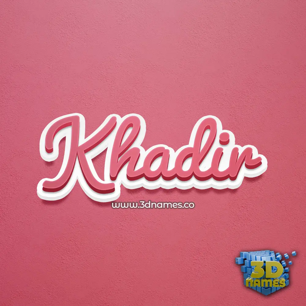 khadir in Red Scribble style - 3D name wallpaper