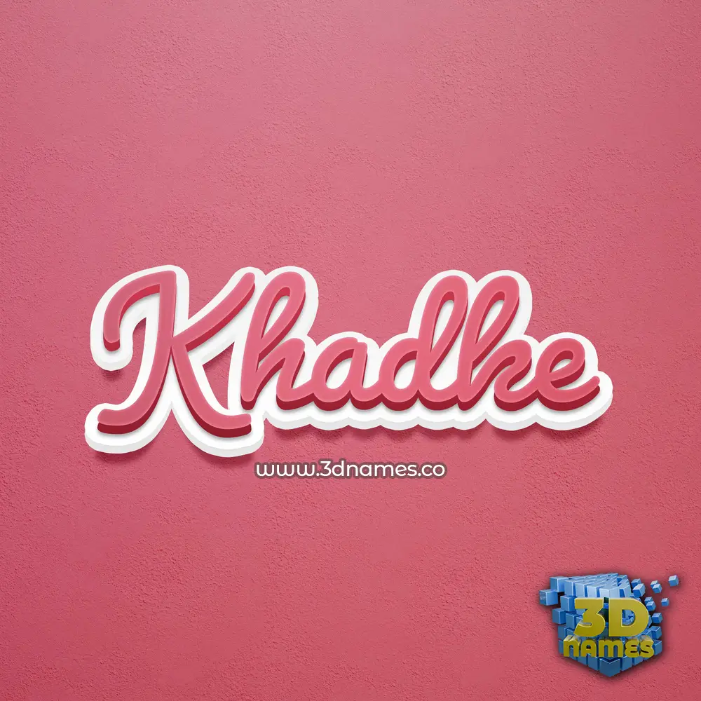 khadke in Red Scribble style - 3D name wallpaper