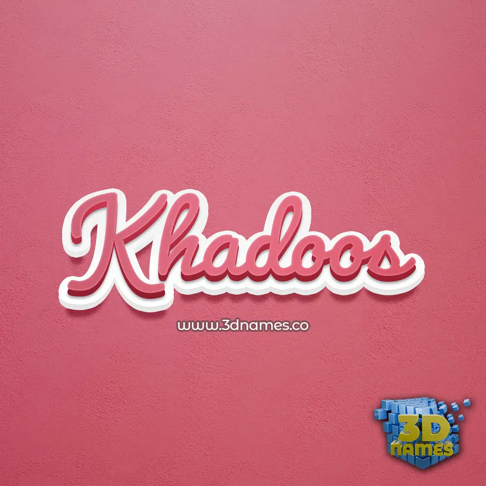 khadoos in Red Scribble style - 3D name wallpaper