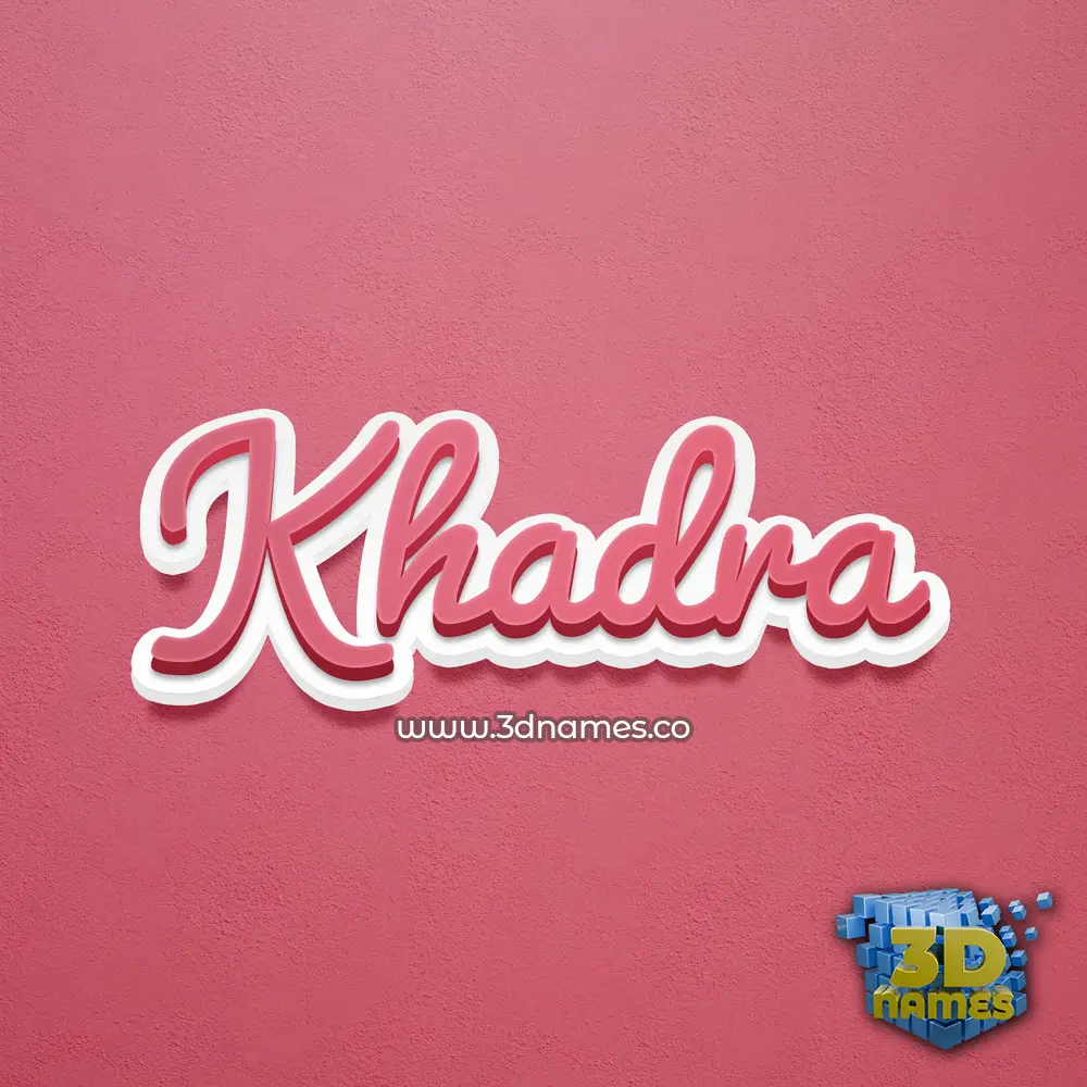 khadra in Red Scribble style - 3D name wallpaper