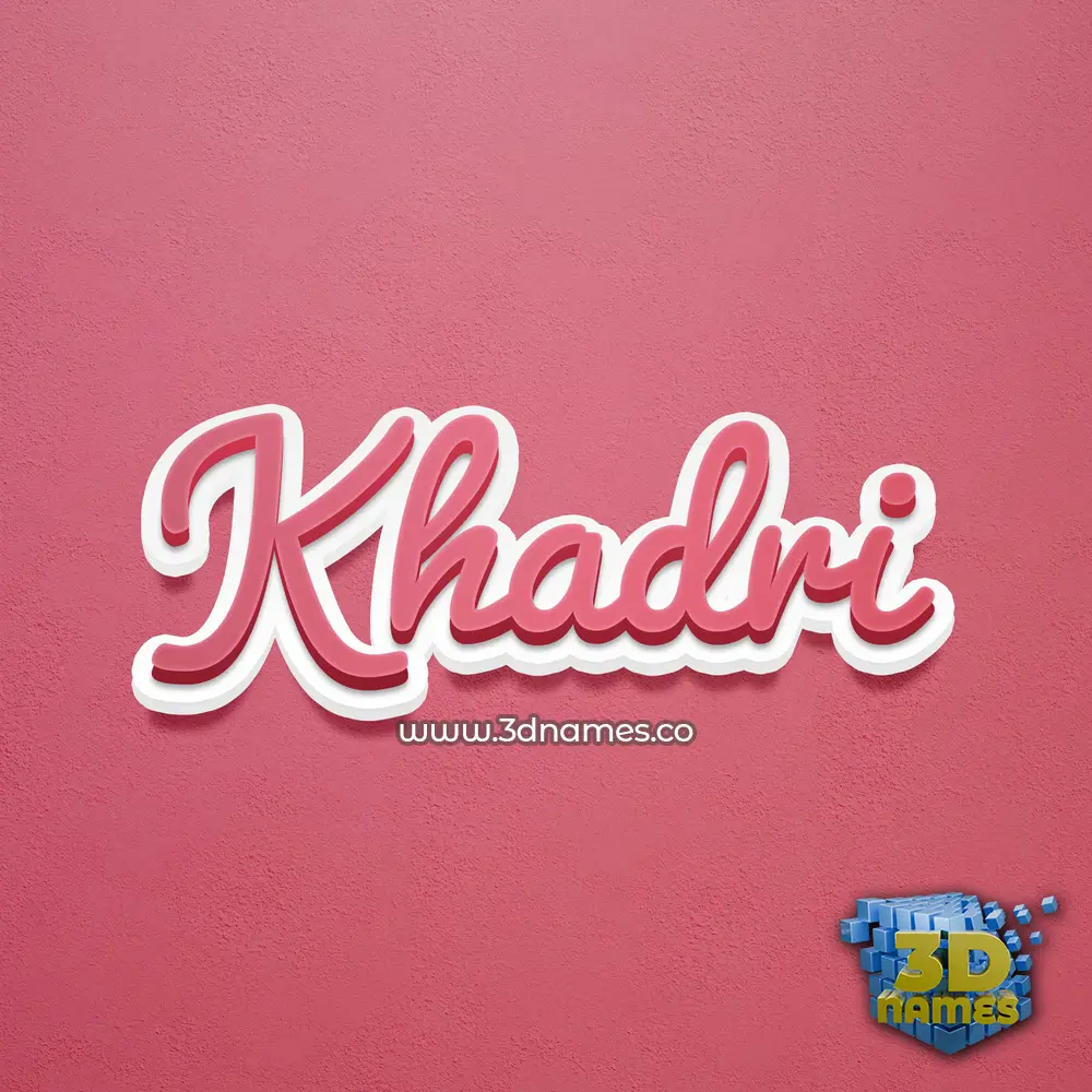 khadri in Red Scribble style - 3D name wallpaper