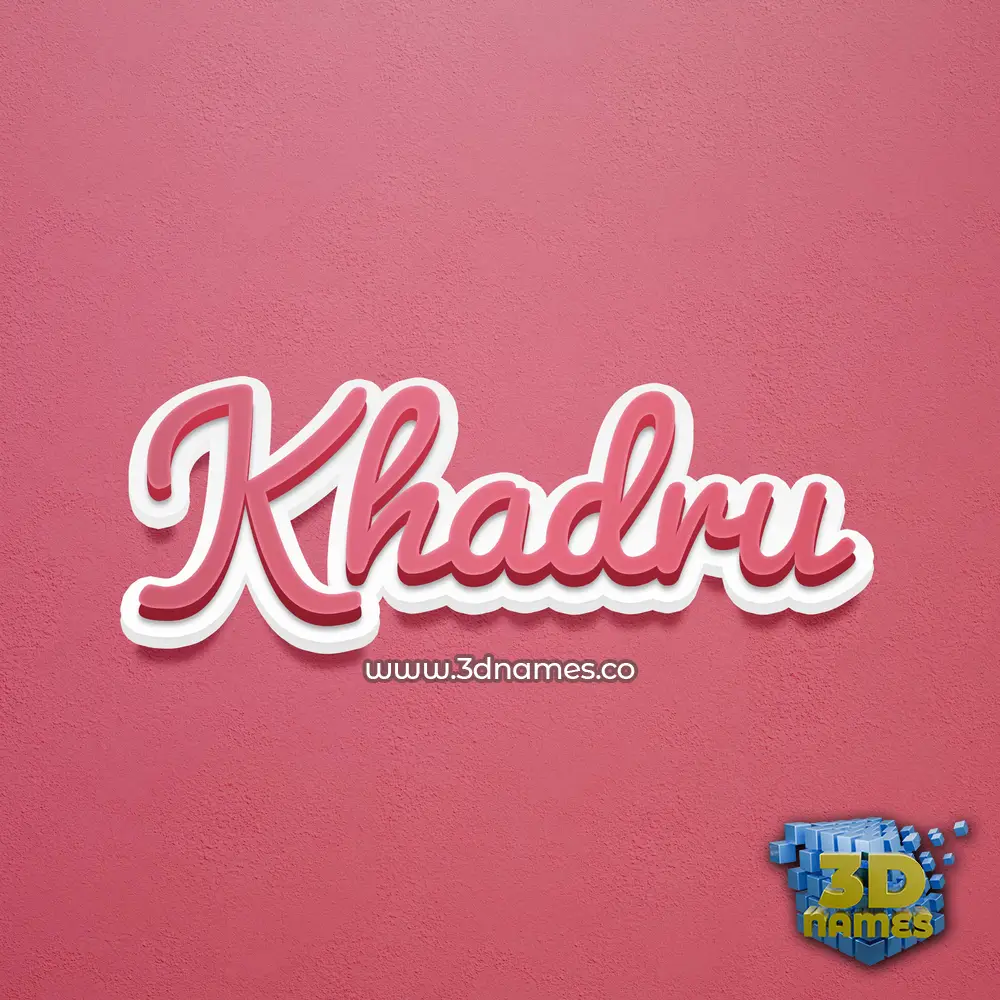 khadru in Red Scribble style - 3D name wallpaper