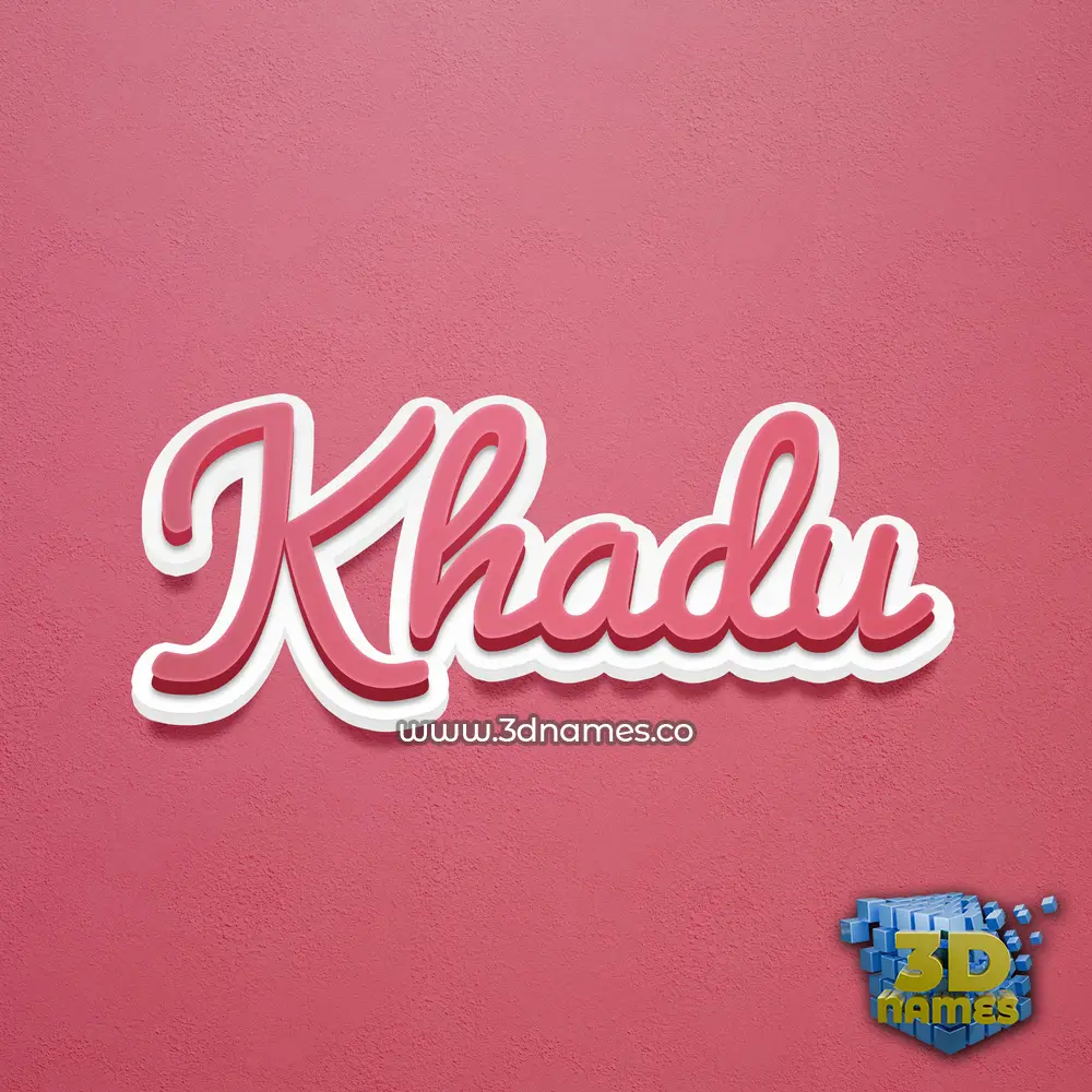 khadu in Red Scribble style - 3D name wallpaper