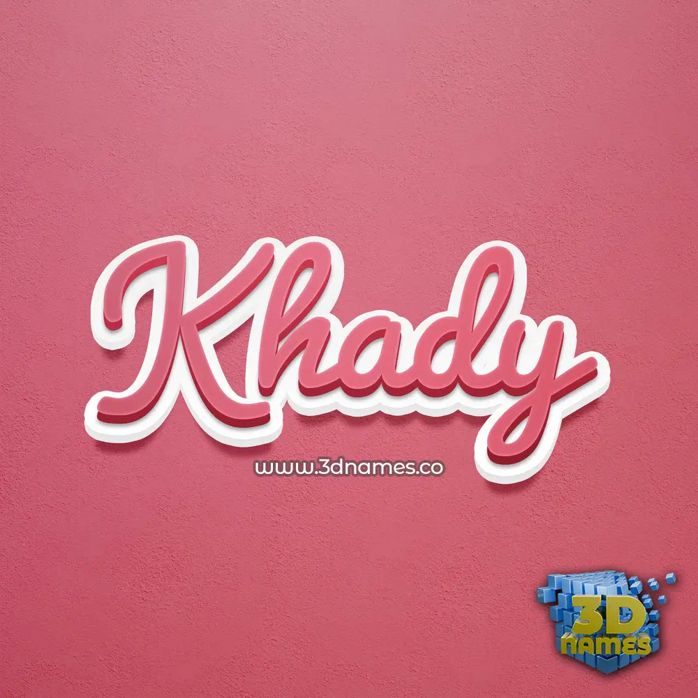 khady in Red Scribble style - 3D name wallpaper