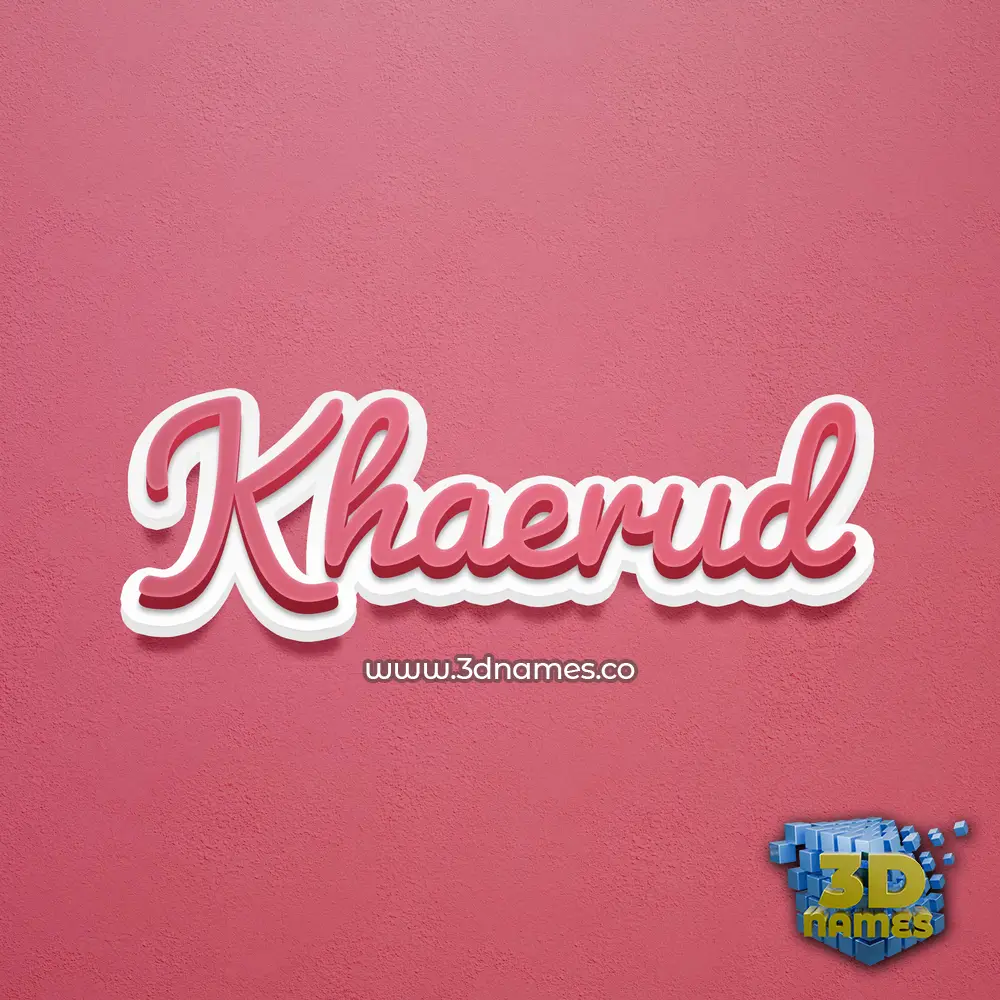 khaerud in Red Scribble style - 3D name wallpaper