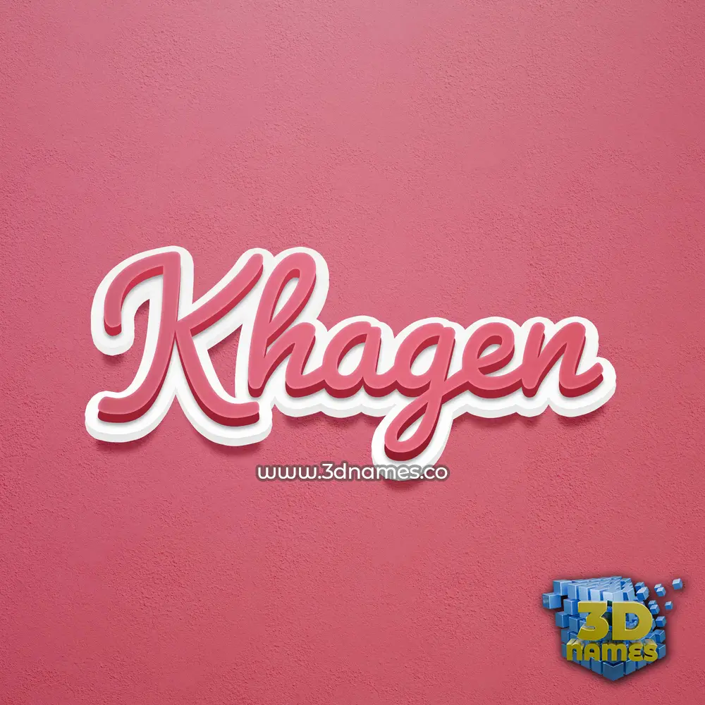 khagen in Red Scribble style - 3D name wallpaper