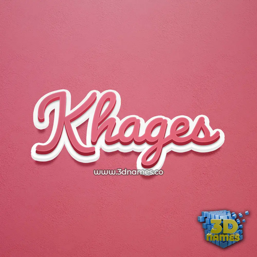 khages in Red Scribble style - 3D name wallpaper