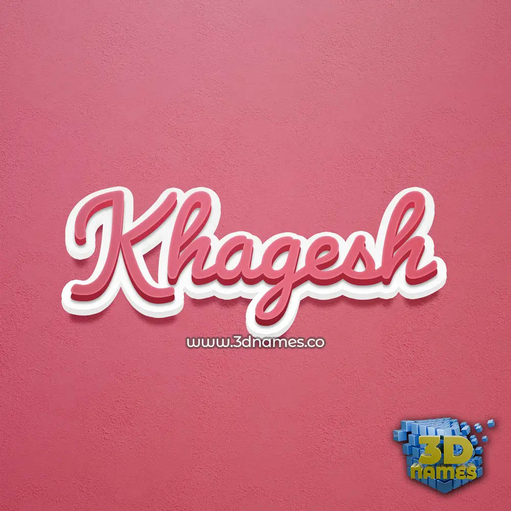 khagesh in Red Scribble style - 3D name wallpaper