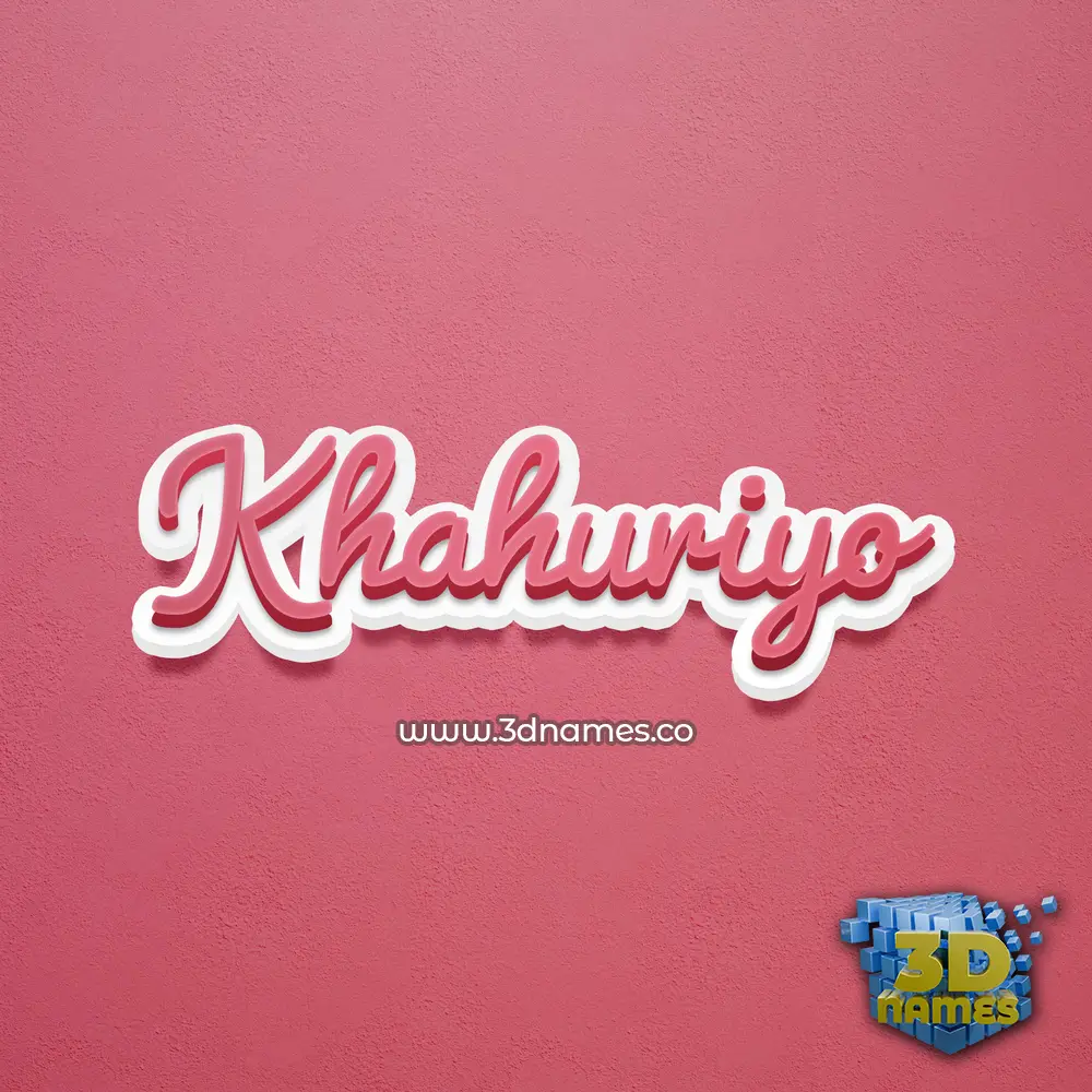 khahuriyo in Red Scribble style - 3D name wallpaper