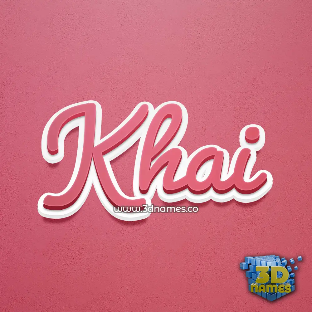 khai in Red Scribble style - 3D name wallpaper