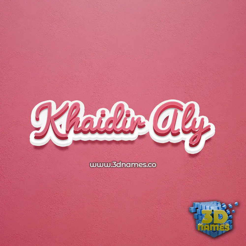 khaidir aly in Red Scribble style - 3D name wallpaper