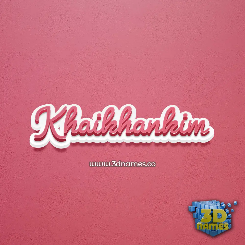 khaikhankim in Red Scribble style - 3D name wallpaper