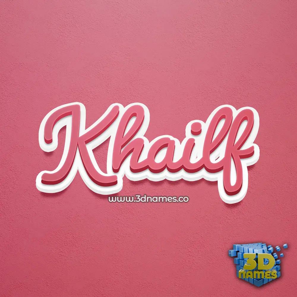 khailf in Red Scribble style - 3D name wallpaper