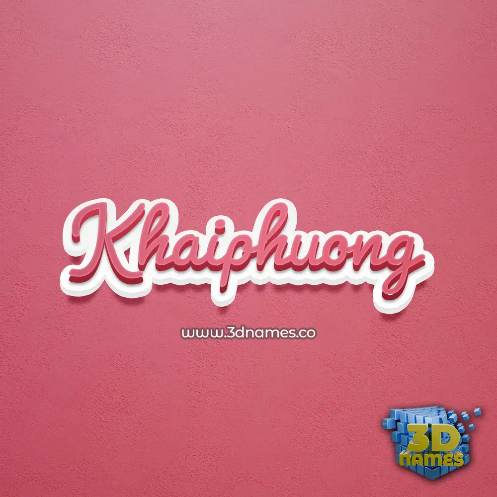 khaiphuong in Red Scribble style - 3D name wallpaper
