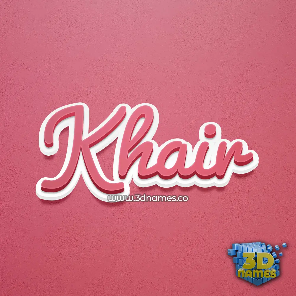 khair in Red Scribble style - 3D name wallpaper