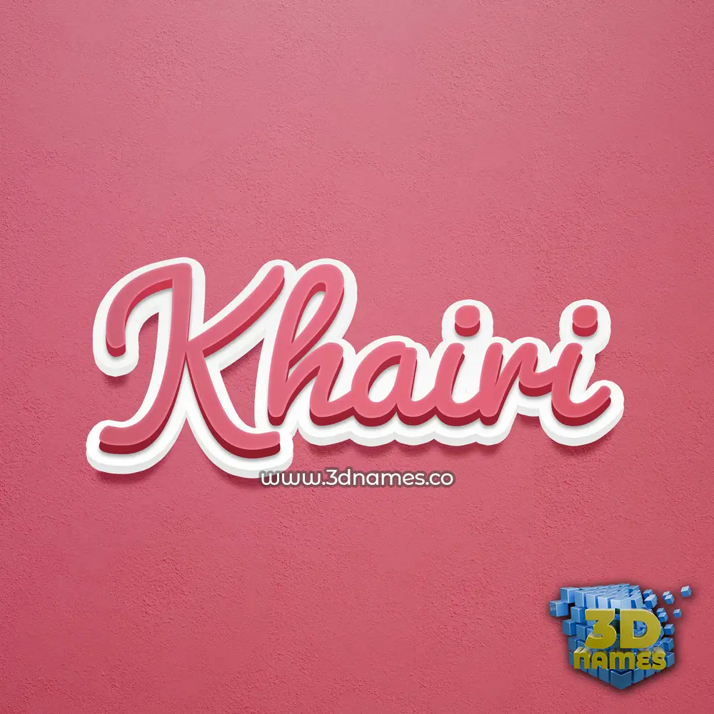 khairi in Red Scribble style - 3D name wallpaper