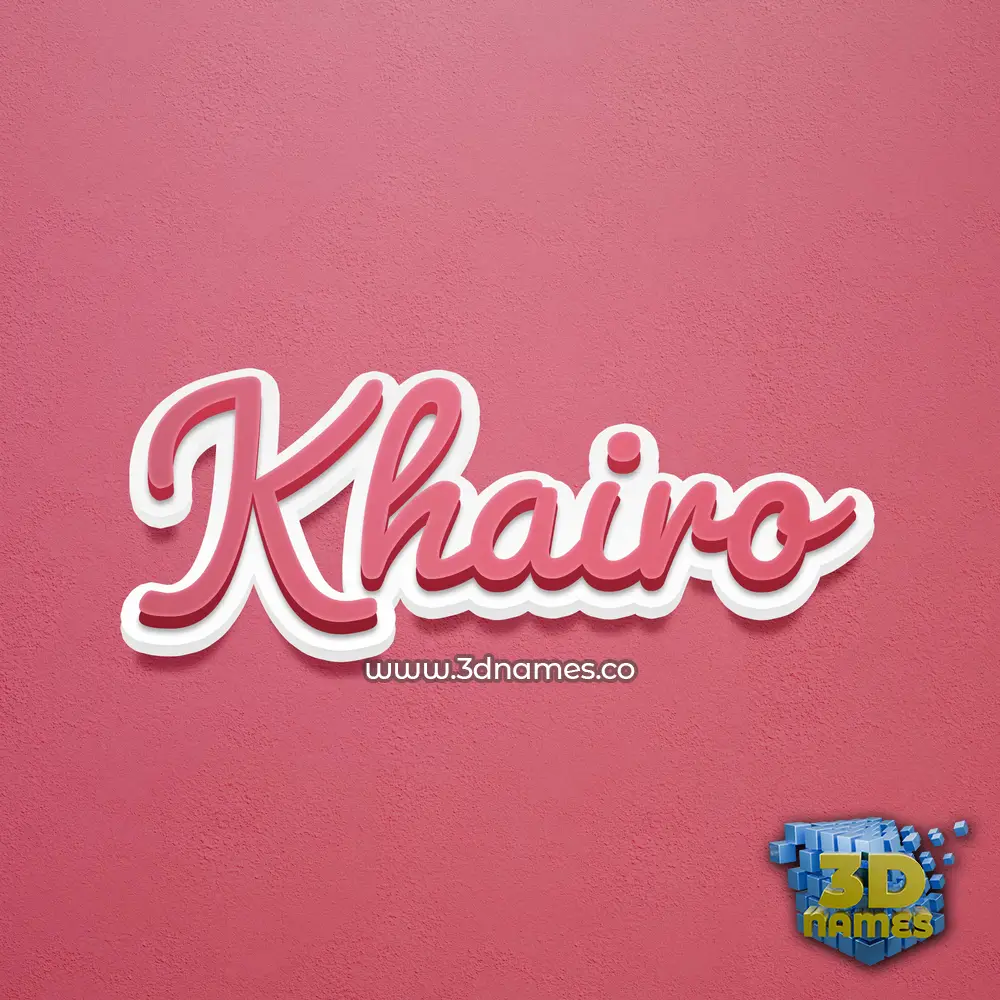 khairo in Red Scribble style - 3D name wallpaper