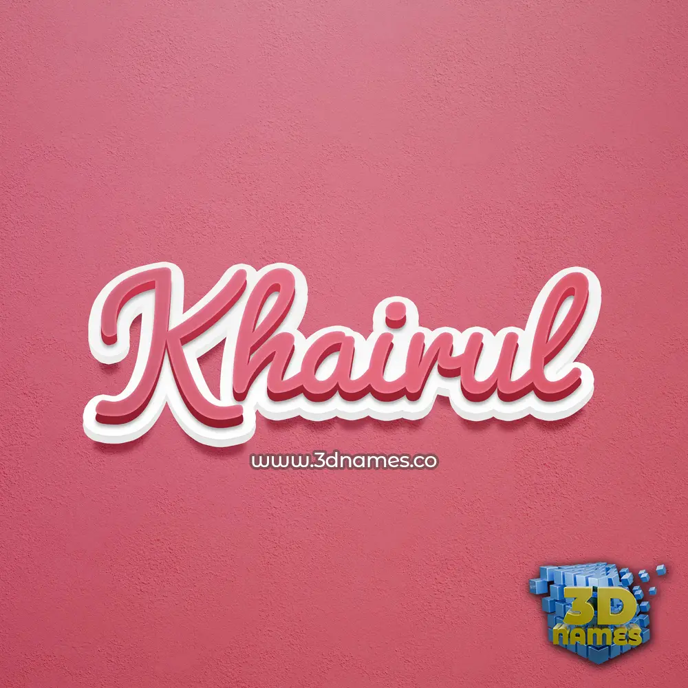 khairul in Red Scribble style - 3D name wallpaper