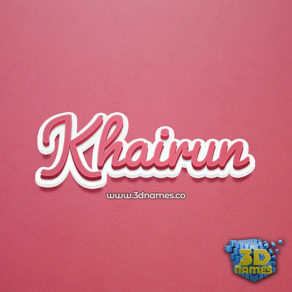 khairun in Red Scribble style - 3D name wallpaper