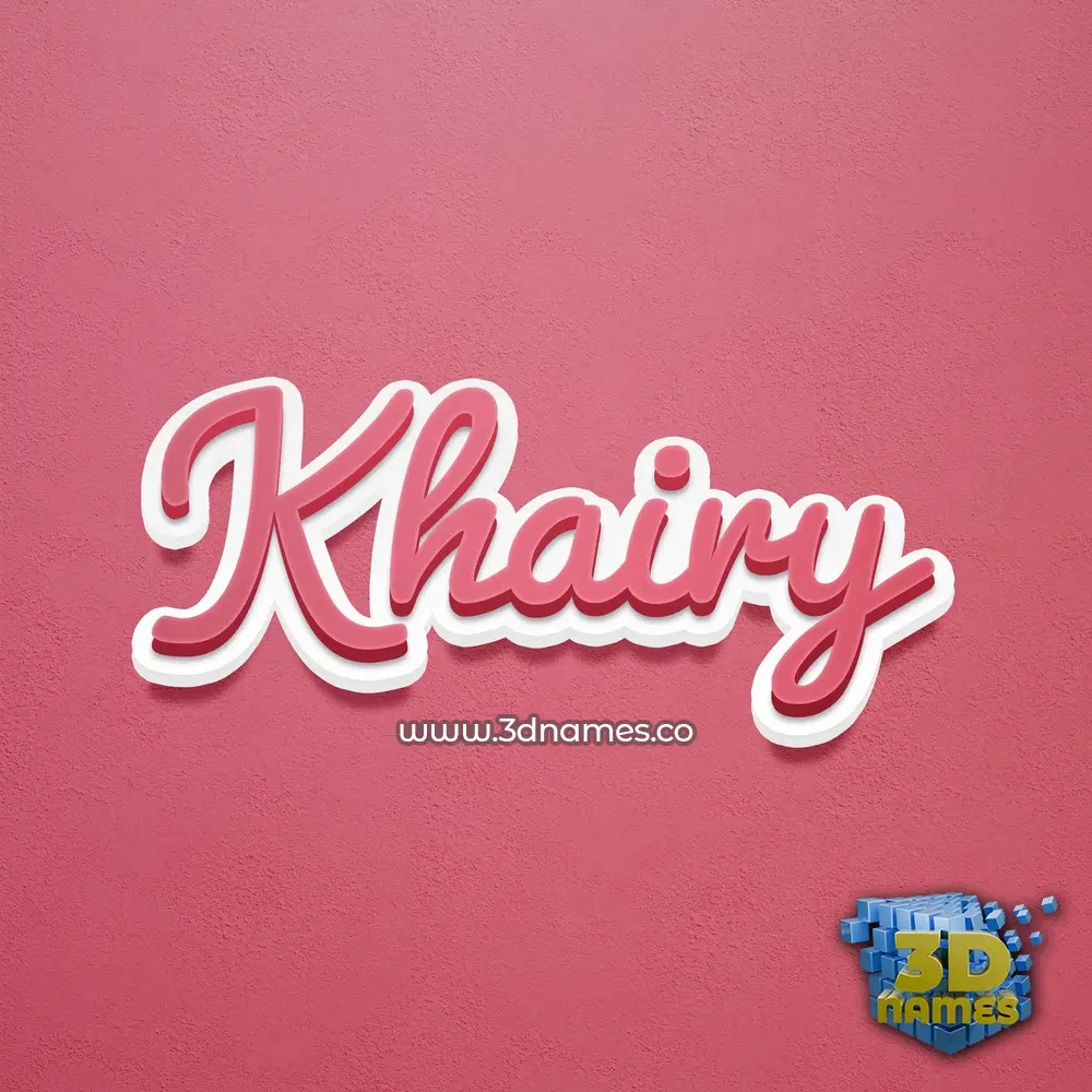 khairy in Red Scribble style - 3D name wallpaper
