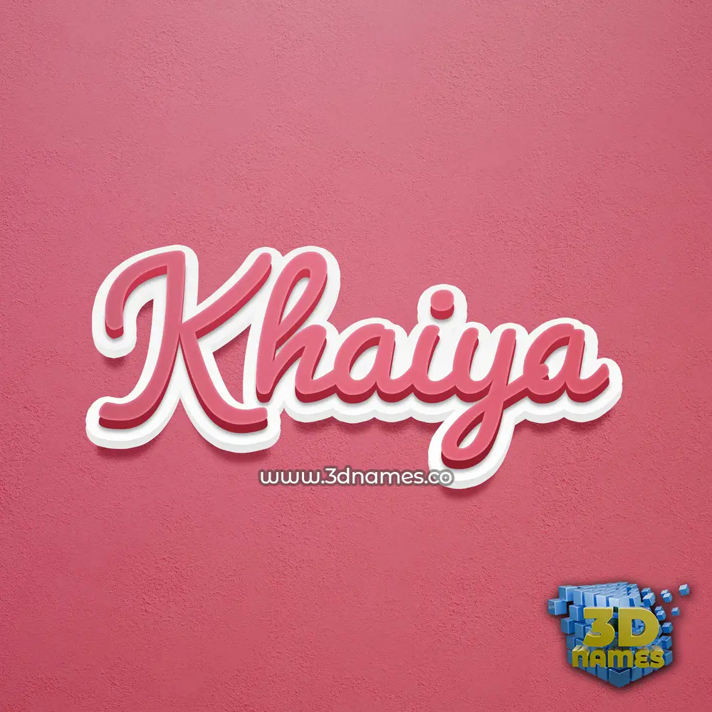 khaiya in Red Scribble style - 3D name wallpaper