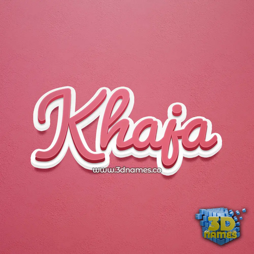 khaja in Red Scribble style - 3D name wallpaper