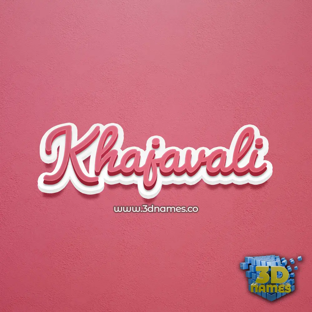 khajavali in Red Scribble style - 3D name wallpaper