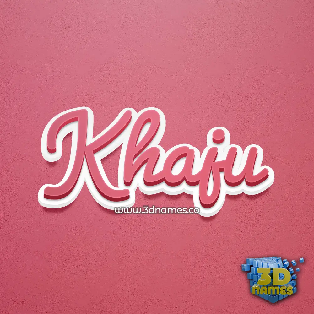 khaju in Red Scribble style - 3D name wallpaper