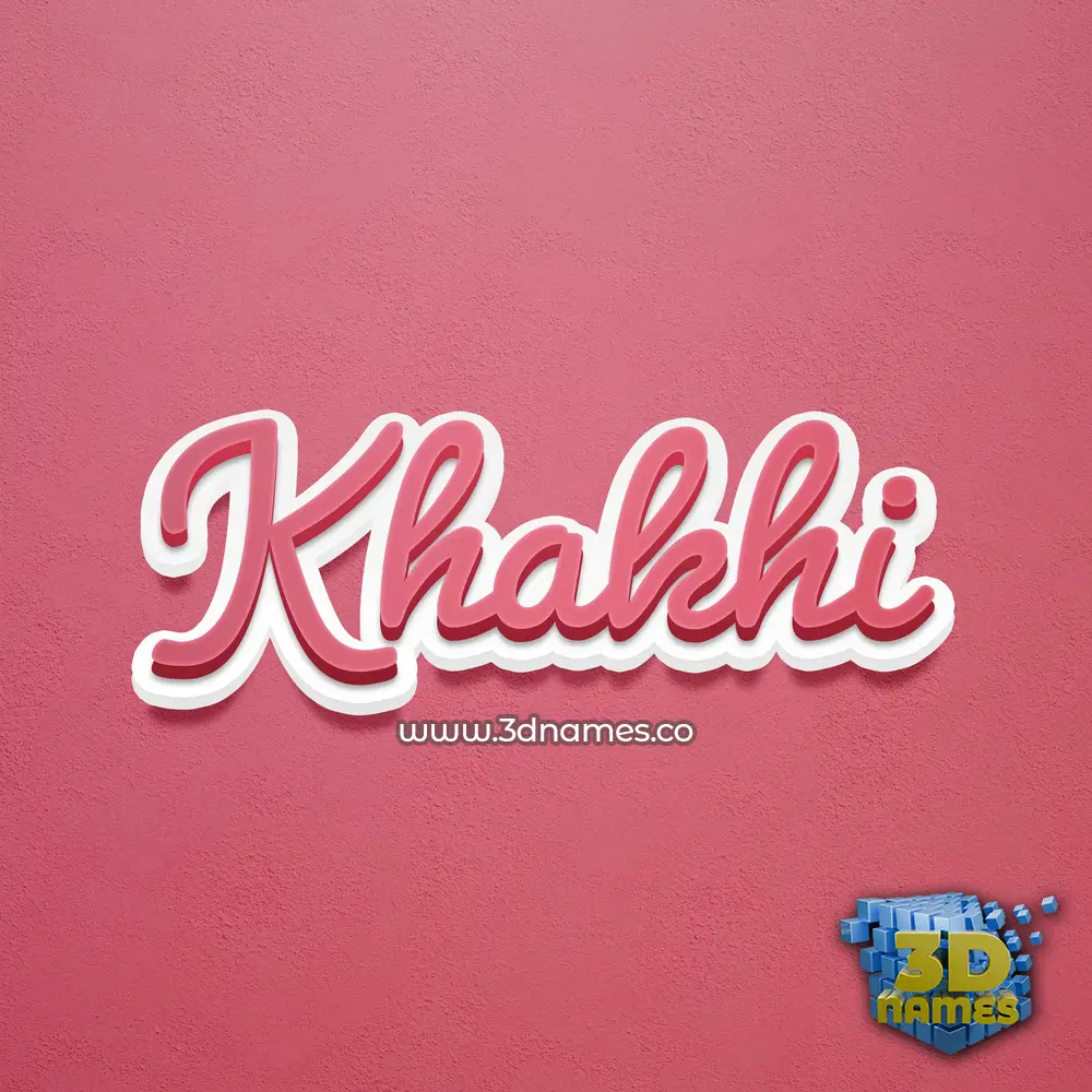 khakhi in Red Scribble style - 3D name wallpaper