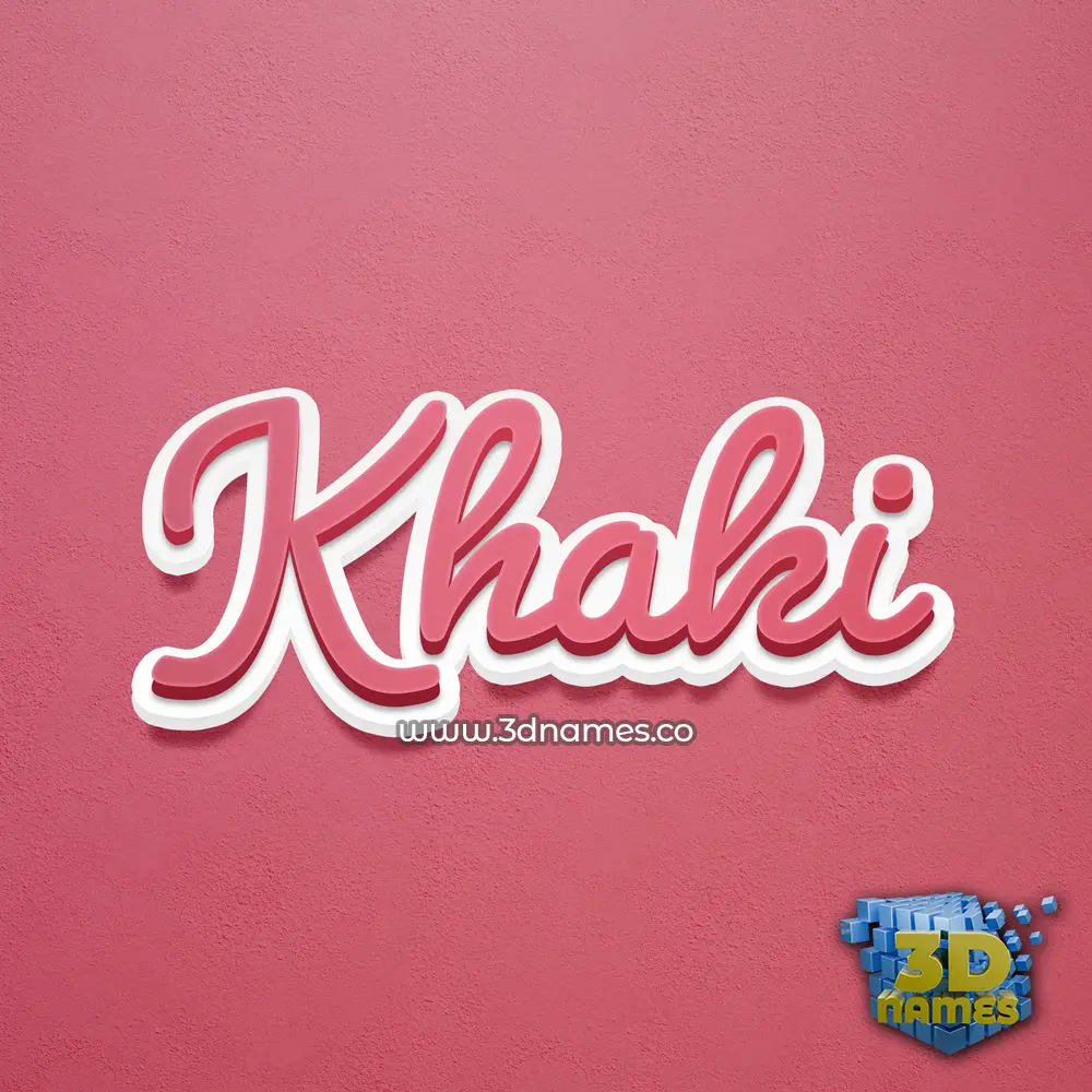khaki in Red Scribble style - 3D name wallpaper