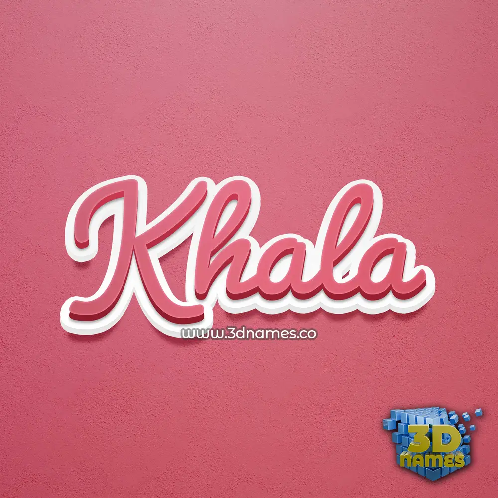 khala in Red Scribble style - 3D name wallpaper