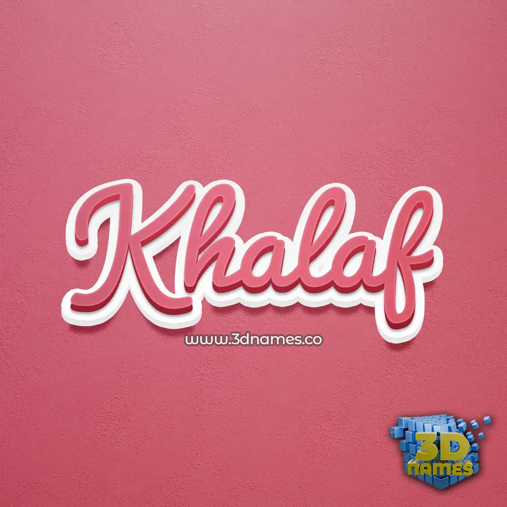 khalaf in Red Scribble style - 3D name wallpaper