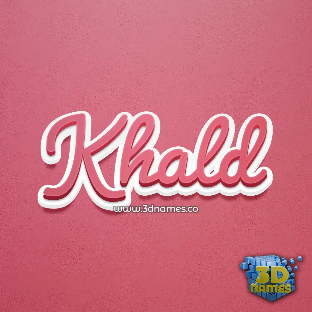 khald in Red Scribble style - 3D name wallpaper