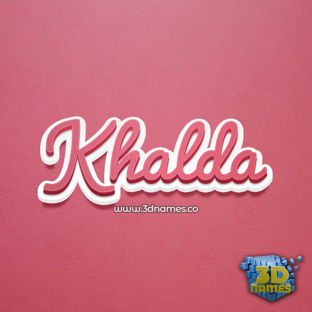 khalda in Red Scribble style - 3D name wallpaper