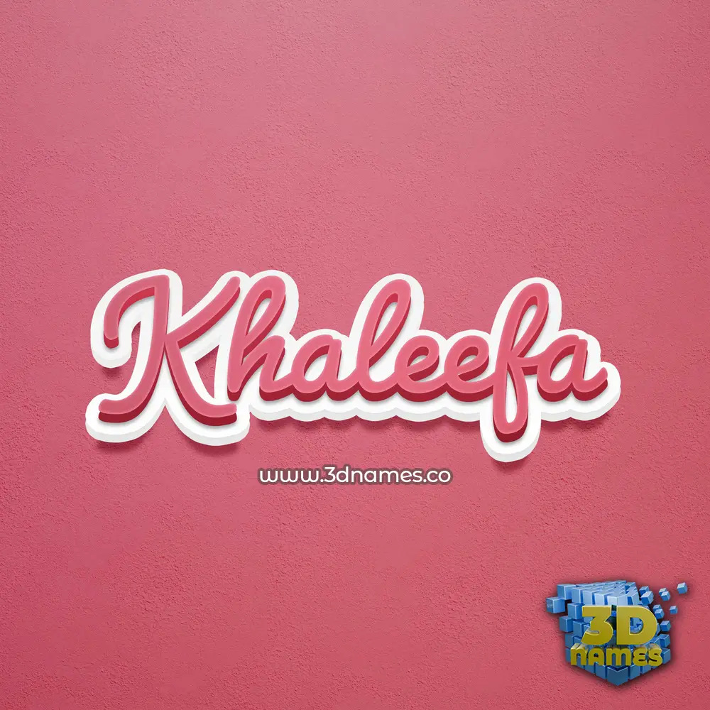 khaleefa in Red Scribble style - 3D name wallpaper