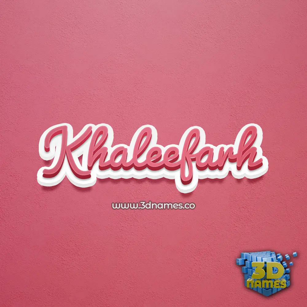 khaleefarh in Red Scribble style - 3D name wallpaper