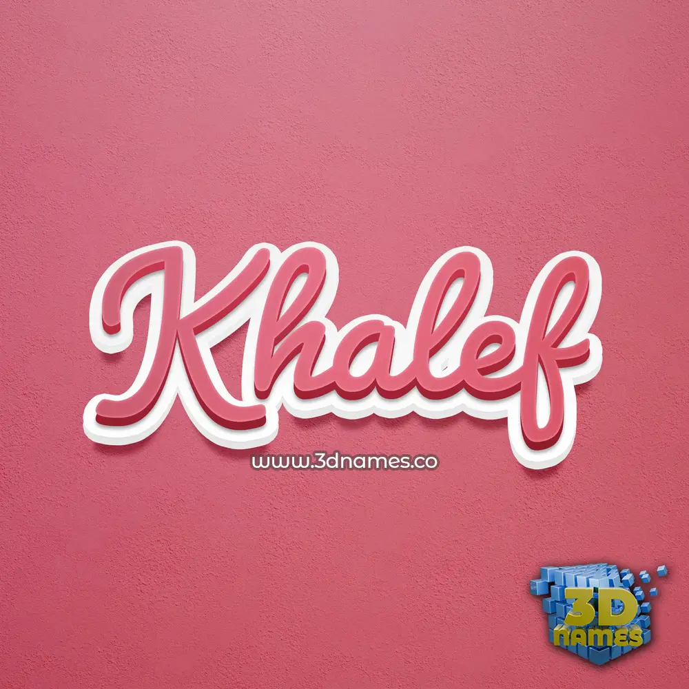 khalef in Red Scribble style - 3D name wallpaper