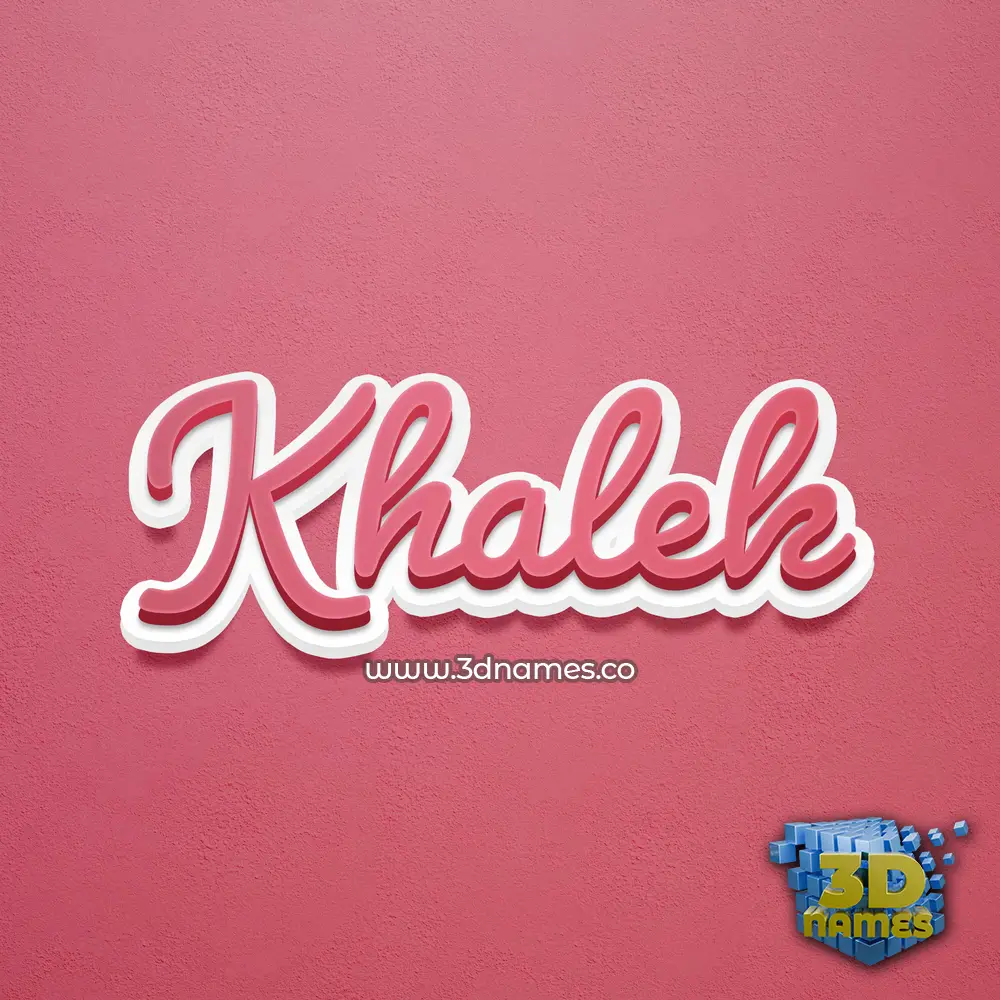 khalek in Red Scribble style - 3D name wallpaper