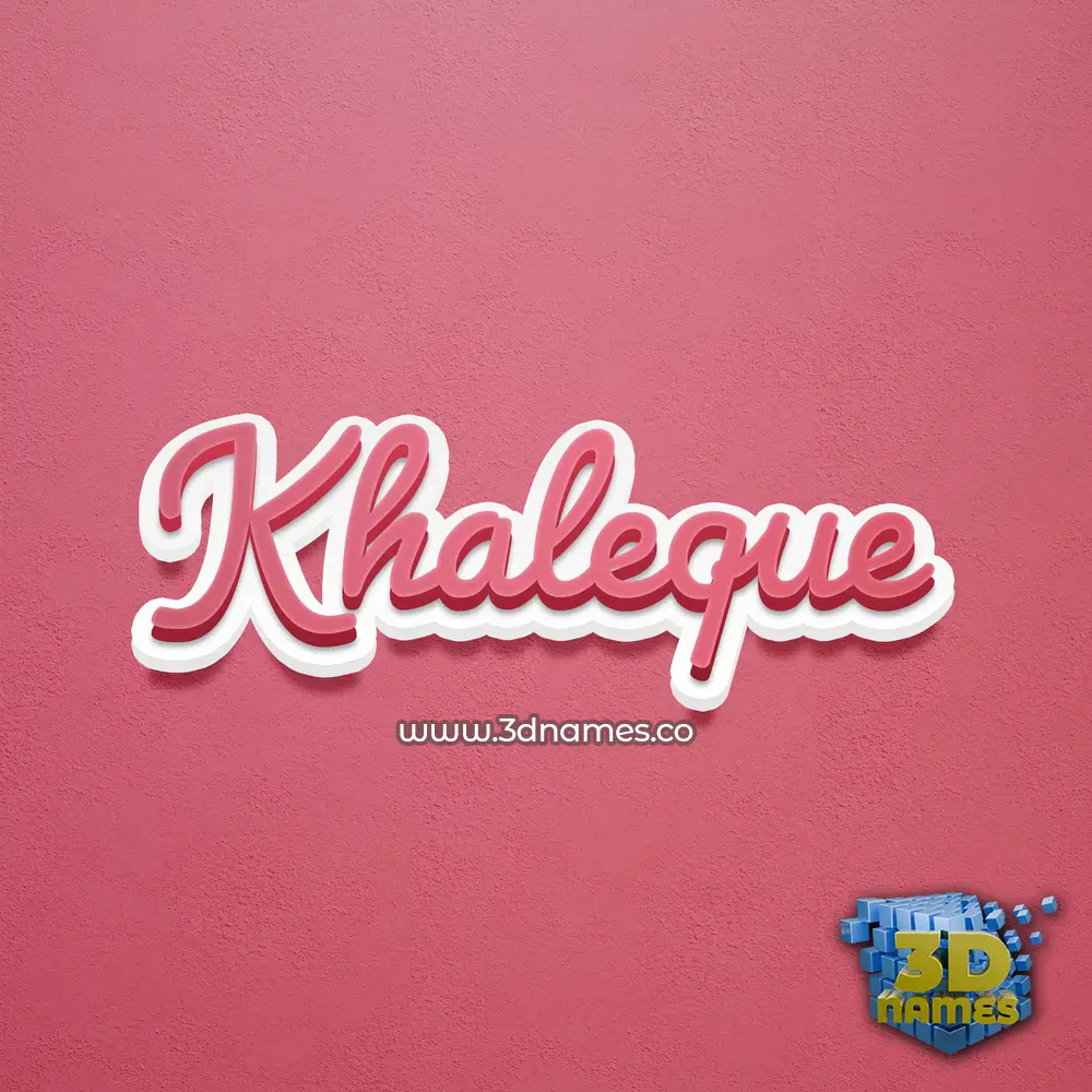 khaleque in Red Scribble style - 3D name wallpaper