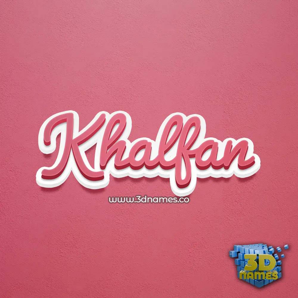 khalfan in Red Scribble style - 3D name wallpaper