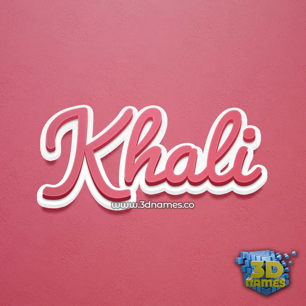 khali in Red Scribble style - 3D name wallpaper