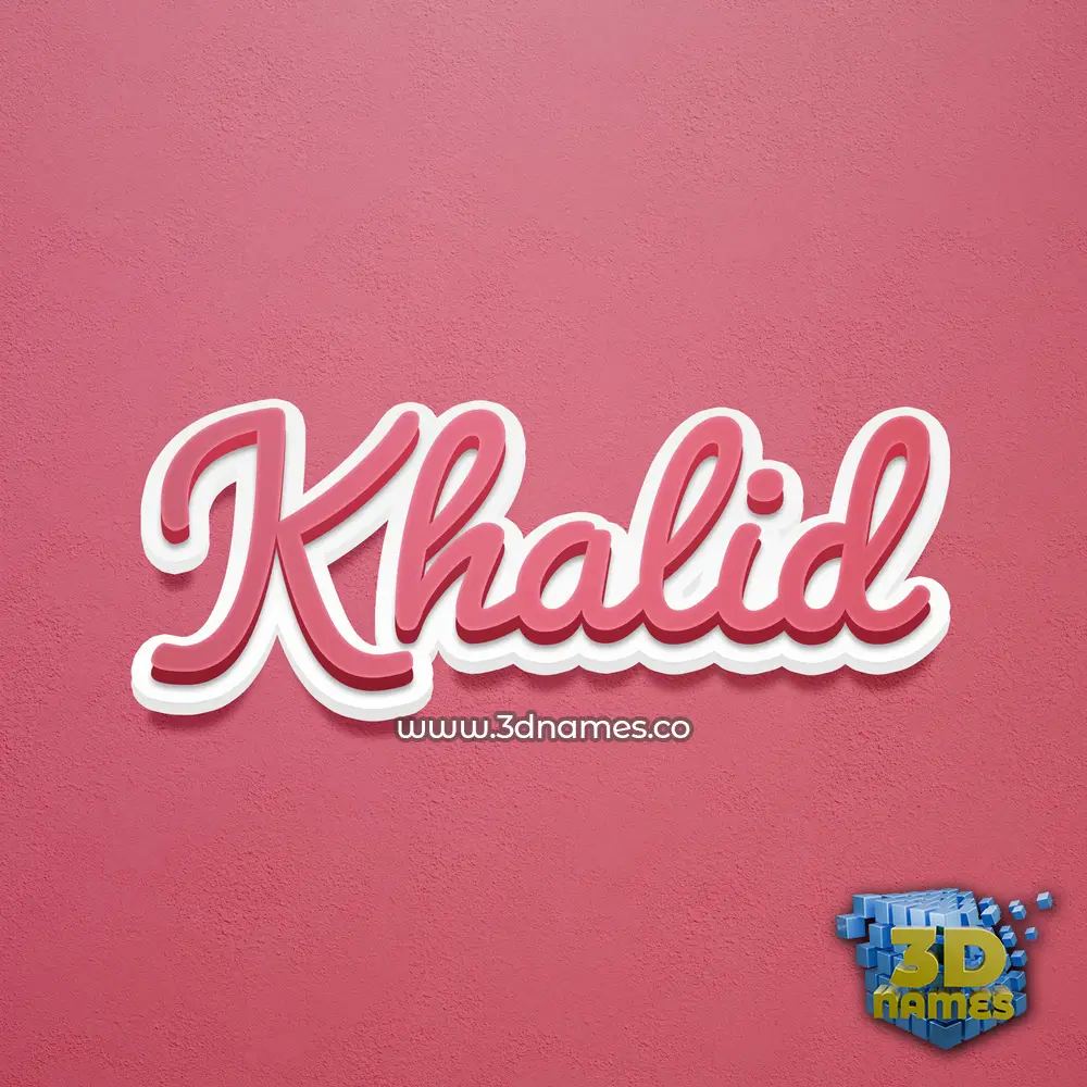 khalid in Red Scribble style - 3D name wallpaper