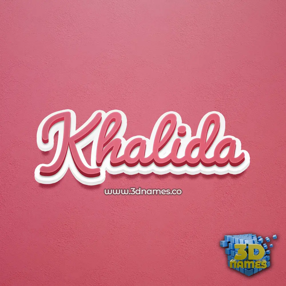 khalida in Red Scribble style - 3D name wallpaper