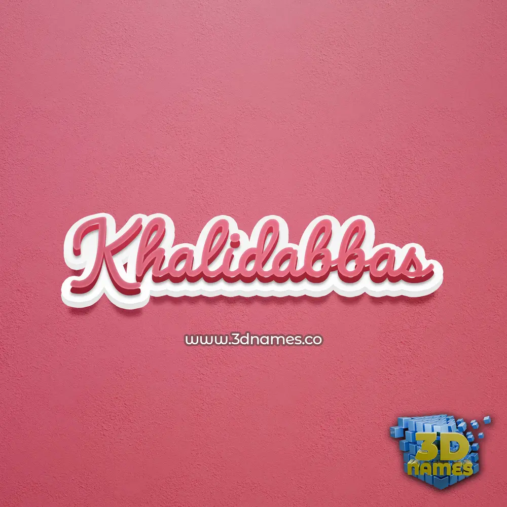 khalidabbas in Red Scribble style - 3D name wallpaper