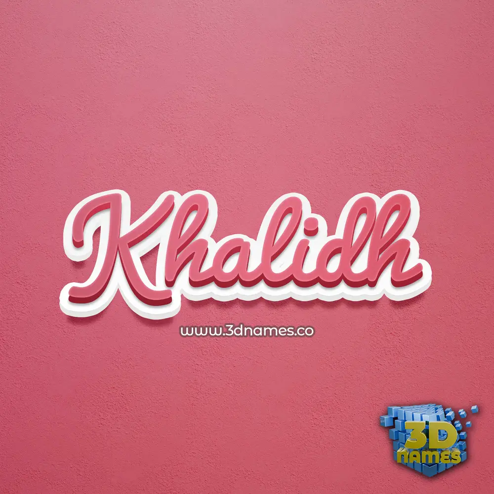 khalidh in Red Scribble style - 3D name wallpaper