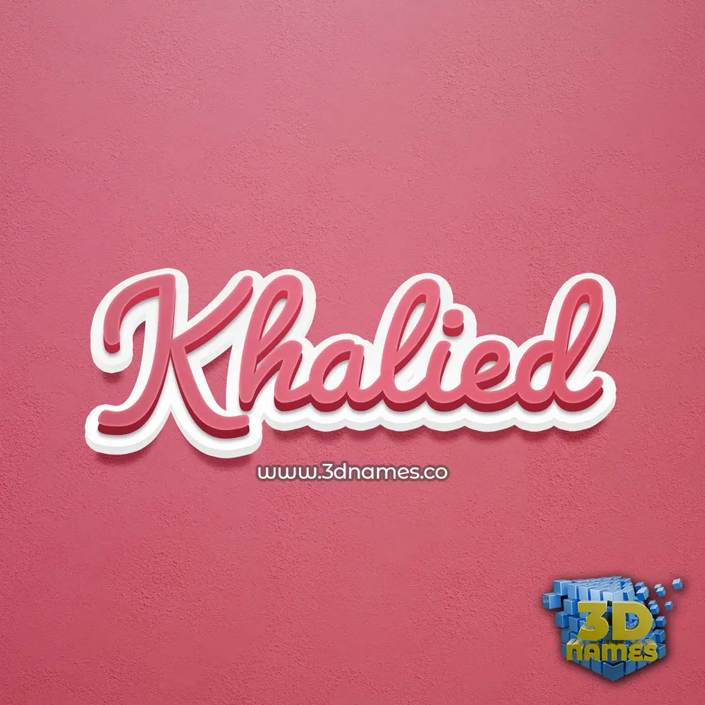 khalied in Red Scribble style - 3D name wallpaper