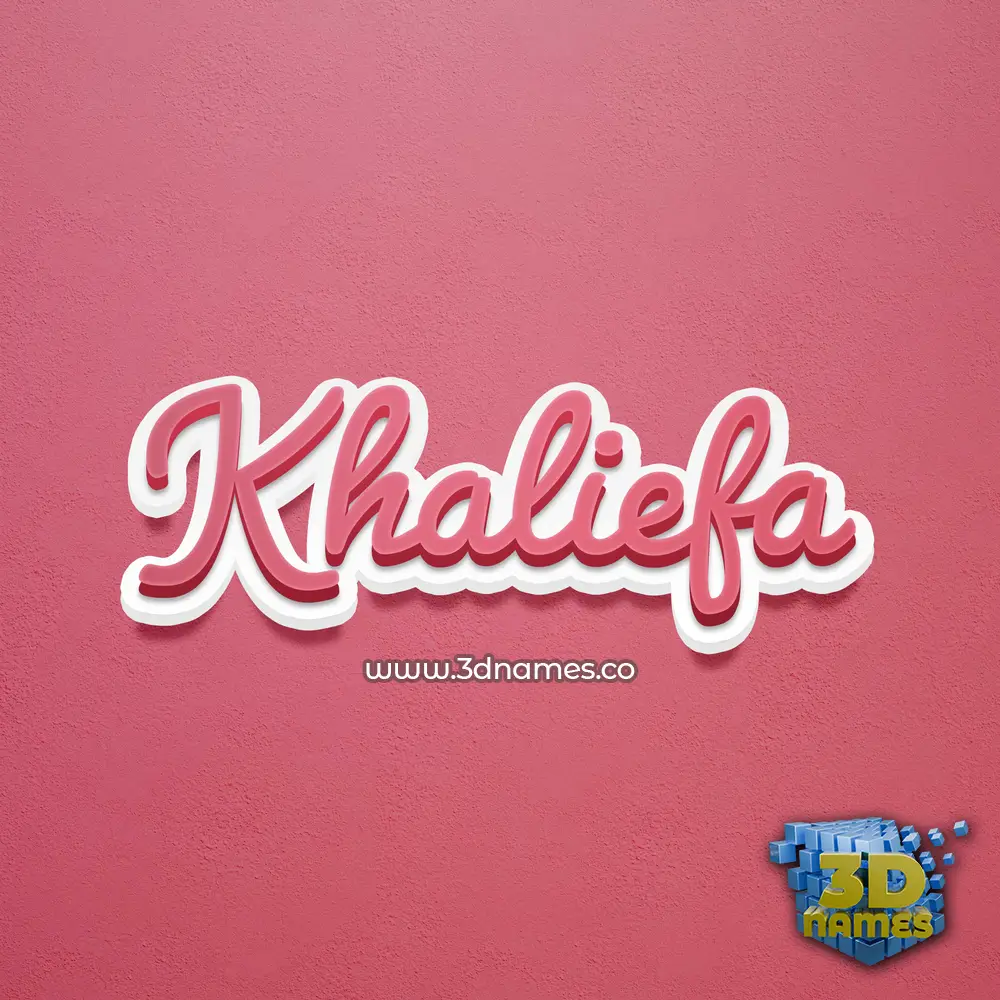 khaliefa in Red Scribble style - 3D name wallpaper