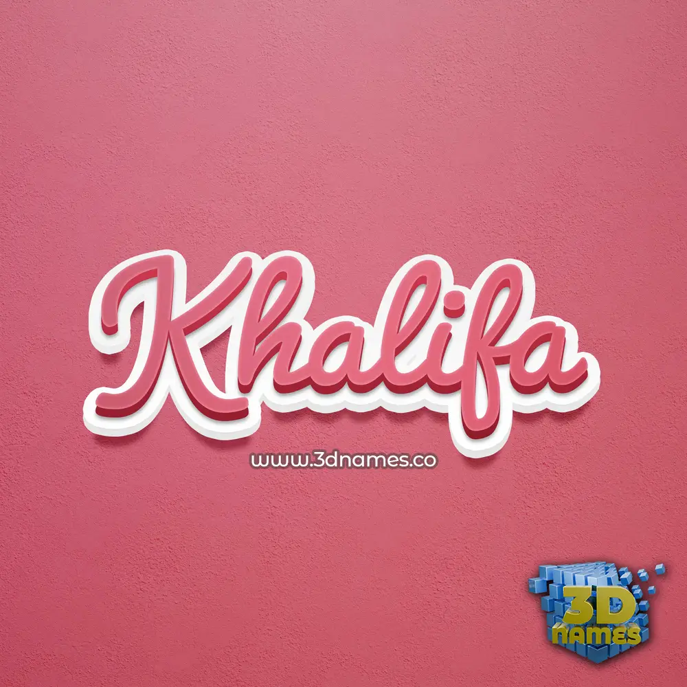 khalifa in Red Scribble style - 3D name wallpaper