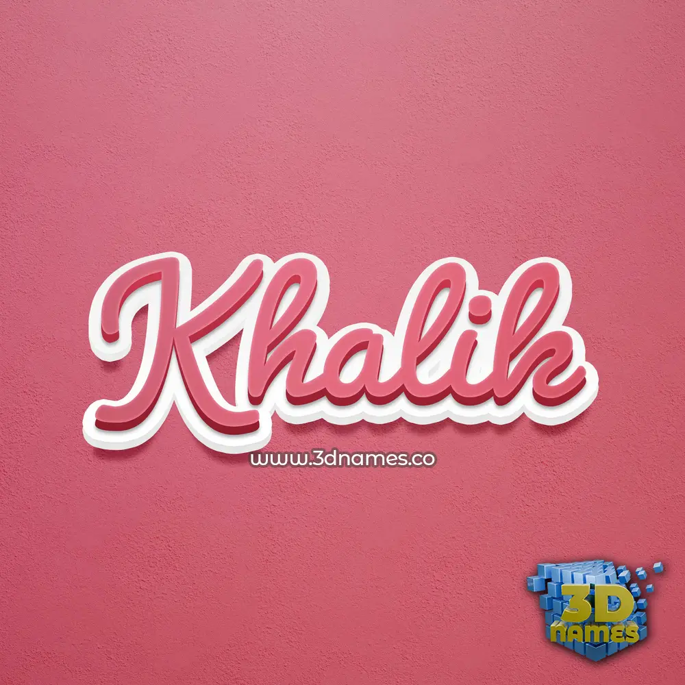 khalik in Red Scribble style - 3D name wallpaper
