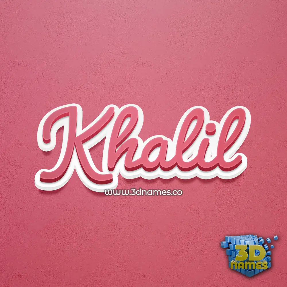 khalil in Red Scribble style - 3D name wallpaper